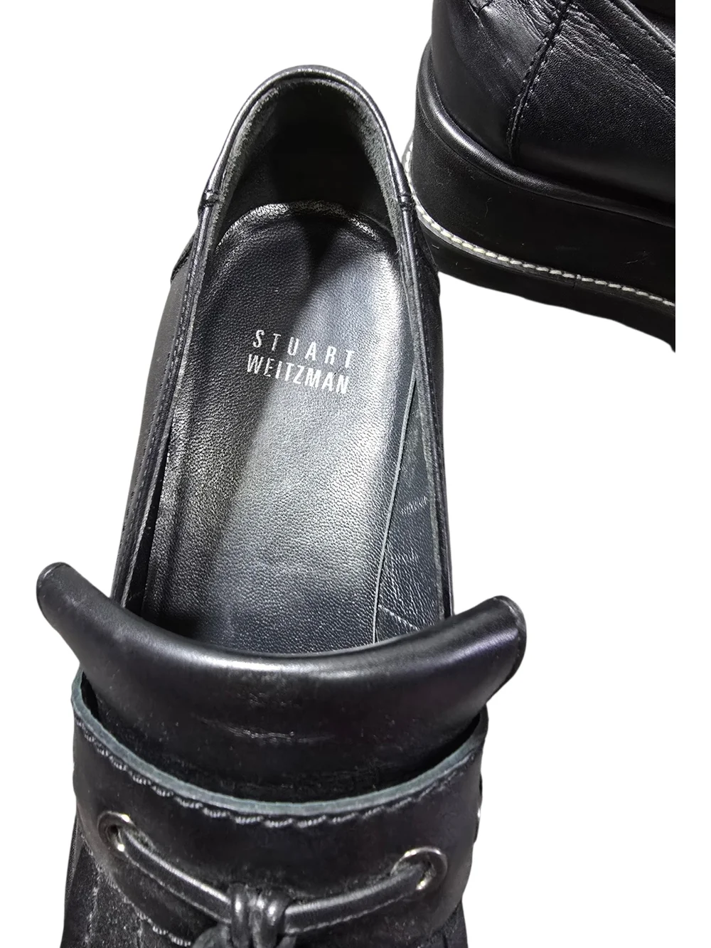 Stuart Weitzman Black Platform Tassel Loafers for Women - Picture 3 of 4